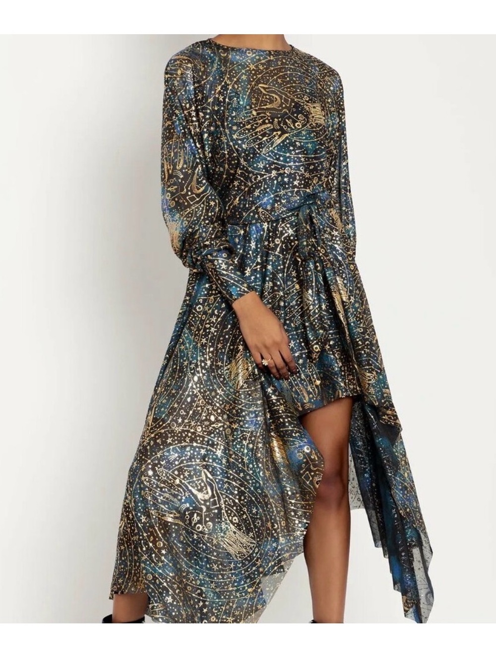 BlackMilk | Gold Foil Floral Dance Teacher Dress - Picture 6 of 6